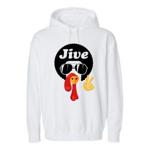 Thanksgiving Turkey Face Peace Sign Retro 70S Fans Gift Garment-Dyed Fleece Hoodie