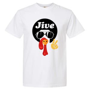 Thanksgiving Turkey Face Peace Sign Retro 70S Fans Gift Garment-Dyed Heavyweight T-Shirt