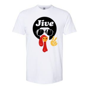 Thanksgiving Turkey Face Peace Sign Retro 70S Fans Gift Softstyle CVC T-Shirt