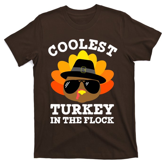 Thanksgiving Turkey Fun Coolest Turkey In The Flock T-Shirt