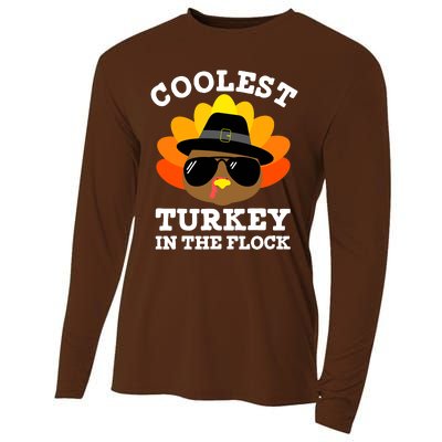 Thanksgiving Turkey Fun Coolest Turkey In The Flock Cooling Performance Long Sleeve Crew