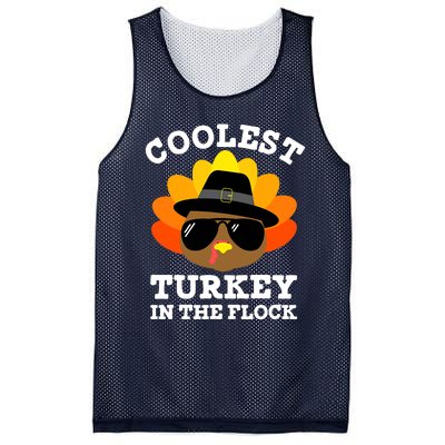 Thanksgiving Turkey Fun Coolest Turkey In The Flock Mesh Reversible Basketball Jersey Tank