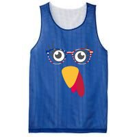 Thanksgiving Turkey Face With Usa Flag Glasses Gift Mesh Reversible Basketball Jersey Tank