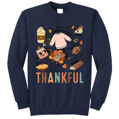 Thanksgiving Turkey Fall Thankful Graphic Family Tall Sweatshirt