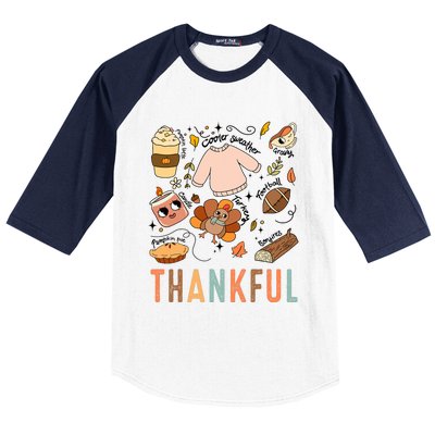 Thanksgiving Turkey Fall Thankful Graphic Family Baseball Sleeve Shirt