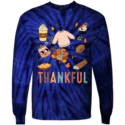 Thanksgiving Turkey Fall Thankful Graphic Family Tie-Dye Long Sleeve Shirt