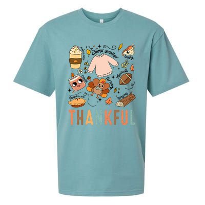 Thanksgiving Turkey Fall Thankful Graphic Family Sueded Cloud Jersey T-Shirt