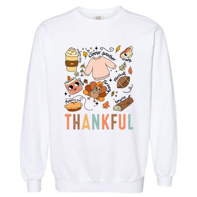 Thanksgiving Turkey Fall Thankful Graphic Family Garment-Dyed Sweatshirt