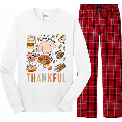 Thanksgiving Turkey Fall Thankful Graphic Family Long Sleeve Pajama Set