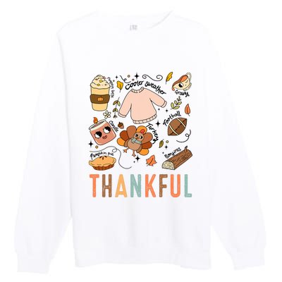 Thanksgiving Turkey Fall Thankful Graphic Family Premium Crewneck Sweatshirt