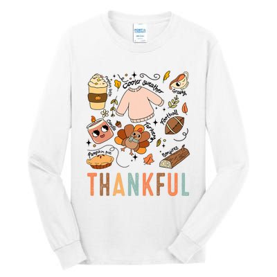 Thanksgiving Turkey Fall Thankful Graphic Family Tall Long Sleeve T-Shirt