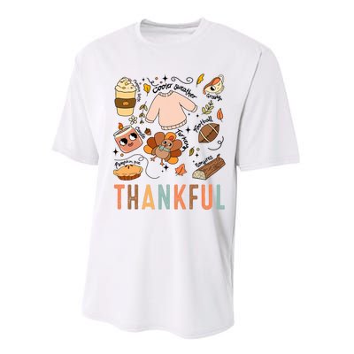 Thanksgiving Turkey Fall Thankful Graphic Family Performance Sprint T-Shirt