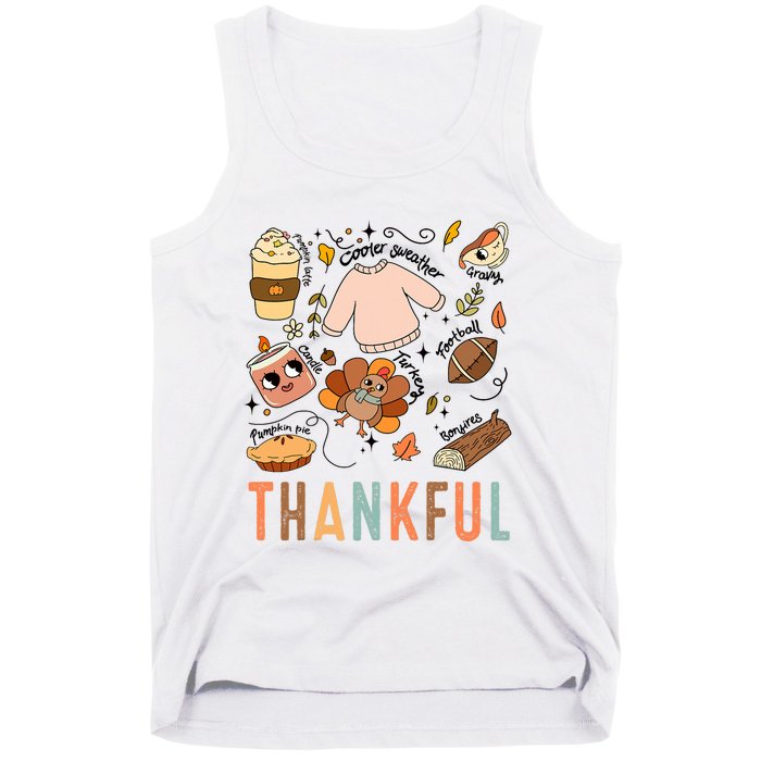 Thanksgiving Turkey Fall Thankful Graphic Family Tank Top