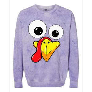 Thanksgiving Turkey Face Matching Family Costume Colorblast Crewneck Sweatshirt