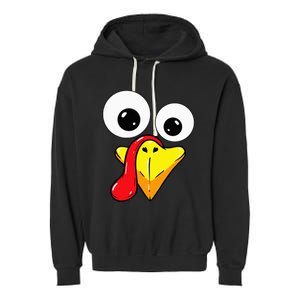 Thanksgiving Turkey Face Matching Family Costume Garment-Dyed Fleece Hoodie