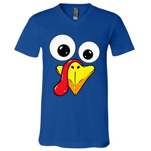 Thanksgiving Turkey Face Matching Family Costume V-Neck T-Shirt