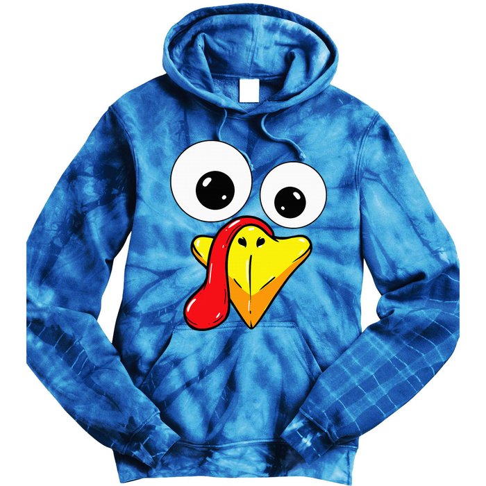 Thanksgiving Turkey Face Matching Family Costume Tie Dye Hoodie