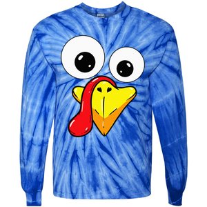 Thanksgiving Turkey Face Matching Family Costume Tie-Dye Long Sleeve Shirt