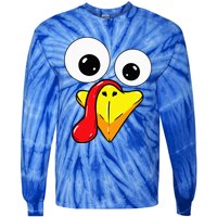 Thanksgiving Turkey Face Matching Family Costume Tie-Dye Long Sleeve Shirt