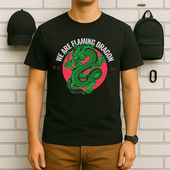 Tropic Thunder Flaming Dragon Funny  T-Shirt