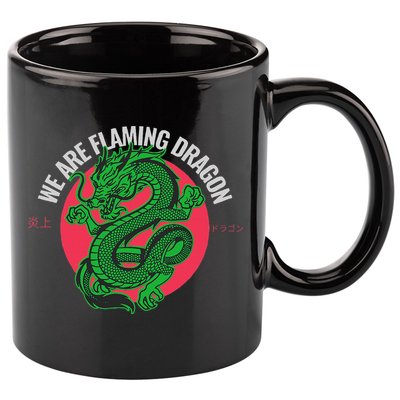 Tropic Thunder Flaming Dragon Funny  11oz C Handle Ceramic Mug