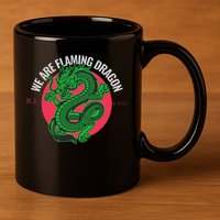 Tropic Thunder Flaming Dragon Funny  11oz C Handle Ceramic Mug