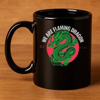Tropic Thunder Flaming Dragon Funny  11oz C Handle Ceramic Mug
