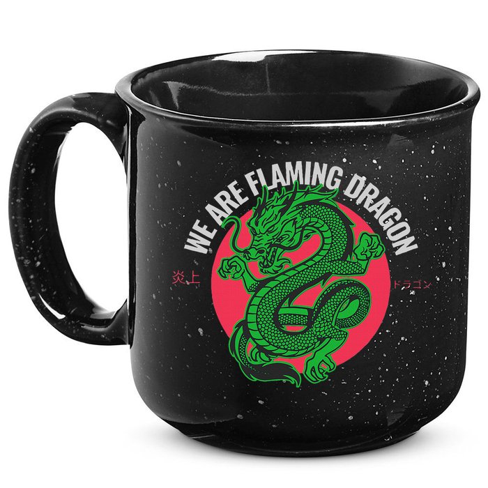 Tropic Thunder Flaming Dragon Funny  15oz Campfire Ceramic Mug