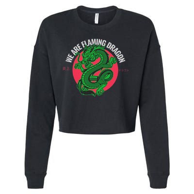 Tropic Thunder Flaming Dragon Funny  Cropped Pullover Crew