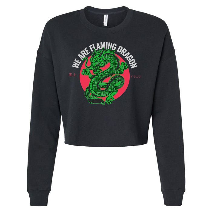 Tropic Thunder Flaming Dragon Funny  Cropped Pullover Crew
