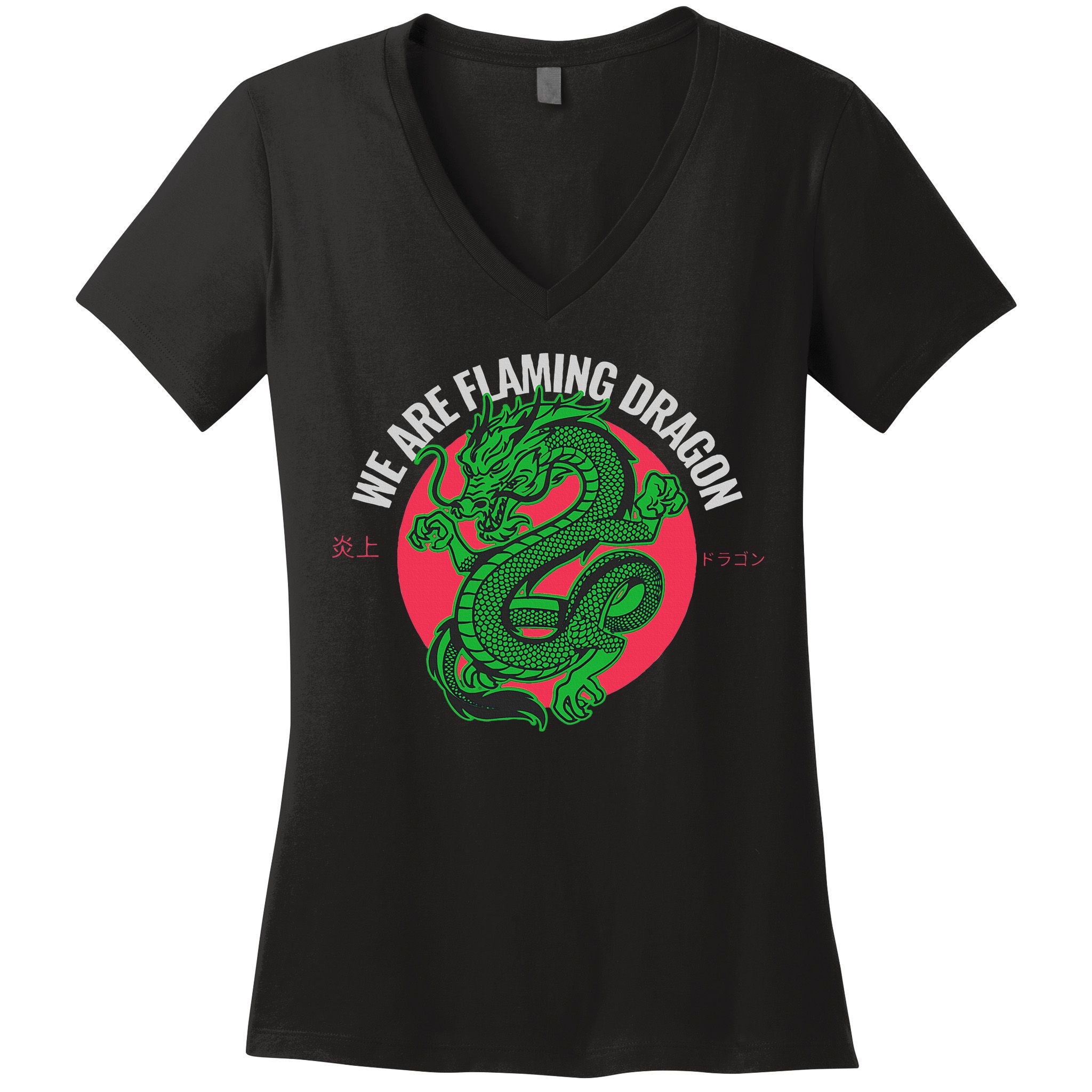 Tropic Thunder Flaming Dragon Funny  Women's V-Neck T-Shirt