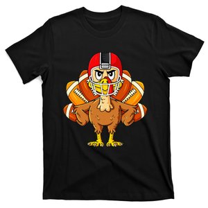 Thanksgiving Turkey Football Player Funny T-Shirt