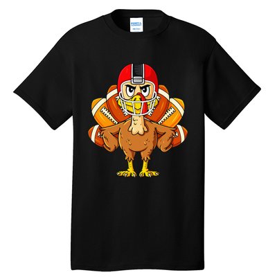 Thanksgiving Turkey Football Player Funny Tall T-Shirt