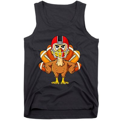 Thanksgiving Turkey Football Player Funny Tank Top