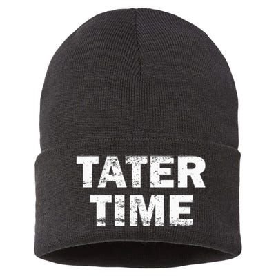 Tater Time Funny Thanksgiving Dinner Women Sustainable Knit Beanie