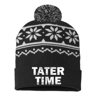 Tater Time Funny Thanksgiving Dinner Women USA-Made Snowflake Beanie