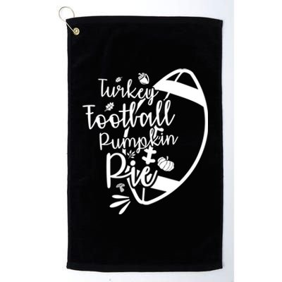 Thanksgiving Turkey Football Pumpkin Pie Gift Platinum Collection Golf Towel