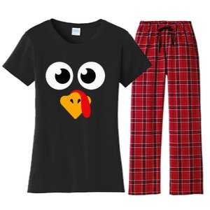 Thanksgiving Turkey Face Matching Family Costume Cute Women's Flannel Pajama Set