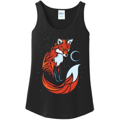 Tribal Tail Fox Raphic Design Ladies Essential Tank