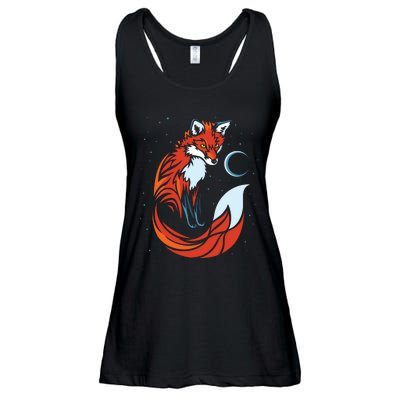 Tribal Tail Fox Raphic Design Ladies Essential Flowy Tank