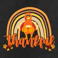 Thankful Turkey Fall Rainbow Thanksgiving 7 Panel Mesh Trucker Snapback Hat