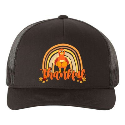 Thankful Turkey Fall Rainbow Thanksgiving Yupoong Adult 5-Panel Trucker Hat