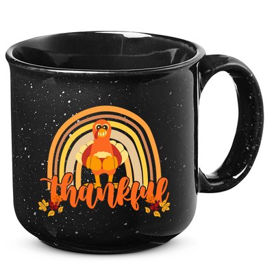 Thankful Turkey Fall Rainbow Thanksgiving 15oz Campfire Ceramic Mug