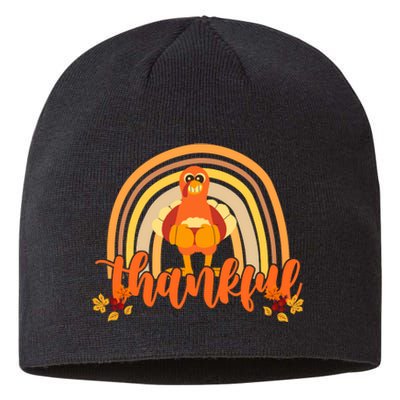 Thankful Turkey Fall Rainbow Thanksgiving Sustainable Beanie