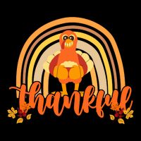 Thankful Turkey Fall Rainbow Thanksgiving Zip Tote Bag
