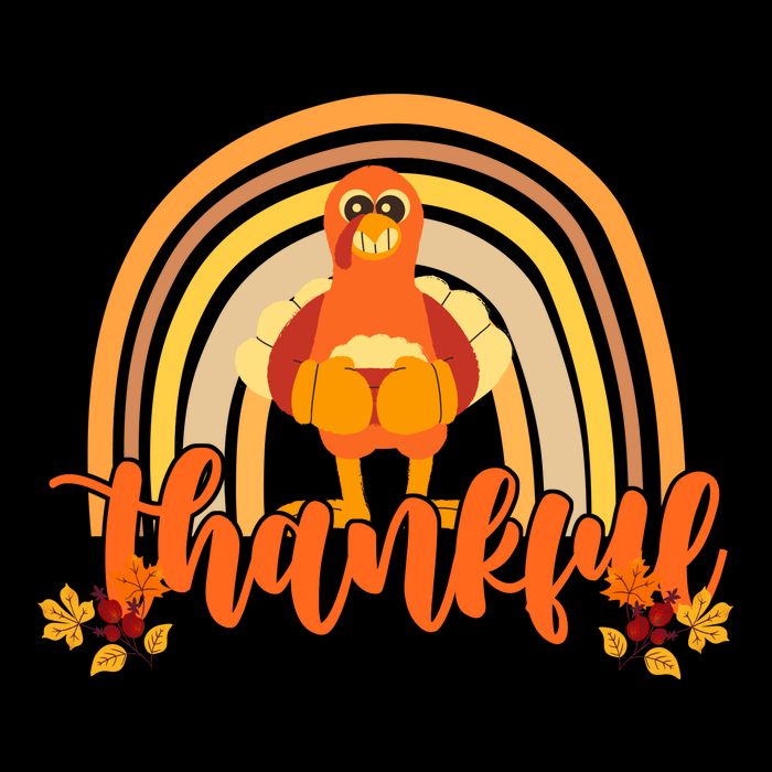 Thankful Turkey Fall Rainbow Thanksgiving Zip Tote Bag