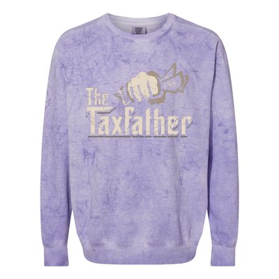 The TaxFather Funny Vintage Taxation CPA Accountant Dad Tax Colorblast Crewneck Sweatshirt