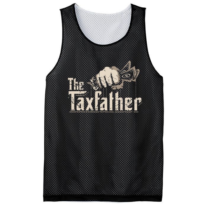 The TaxFather Funny Vintage Taxation CPA Accountant Dad Tax Mesh Reversible Basketball Jersey Tank