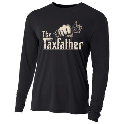 The TaxFather Funny Vintage Taxation CPA Accountant Dad Tax Cooling Performance Long Sleeve Crew