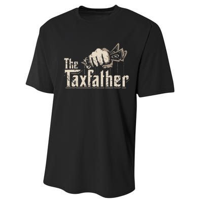 The TaxFather Funny Vintage Taxation CPA Accountant Dad Tax Performance Sprint T-Shirt